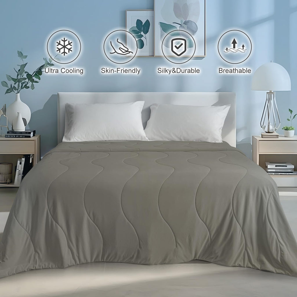 PHF Soft Cooling Blanket King Size for Hot Sleepers and Night Sweats,Cozy Breathable Blanket, Q-MAX>0.45 Absorb Body Heat & Dual-Sided Cool Design, Ideal Gift, Charcoal, 108"x90"