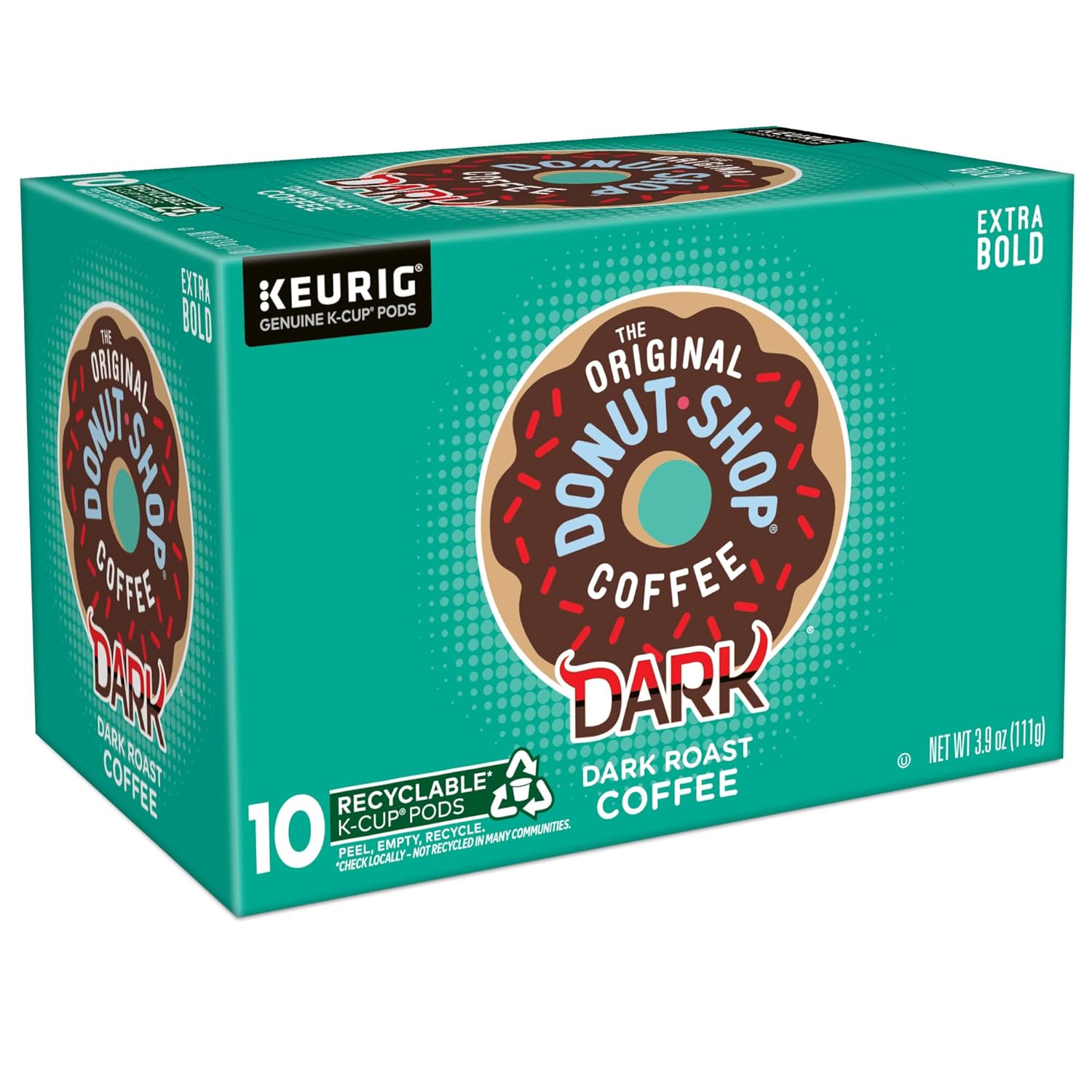 Original Donut Shop Dark Roast K-Cup Pods - Single-Serve Coffee, 60 Count (6 Packs of 10)