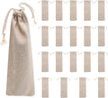 Saihisday Portable Cotton & Linen Pouch Bags - 20 Pcs Drawstring Cases for Straws & Cutlery Storage
