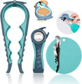 Skiennix Jar Opener - 5-in-1 Multi-Function Tool for Seniors & Arthritic Hands | Non-Slip Grip & Corkscrew (Blue)