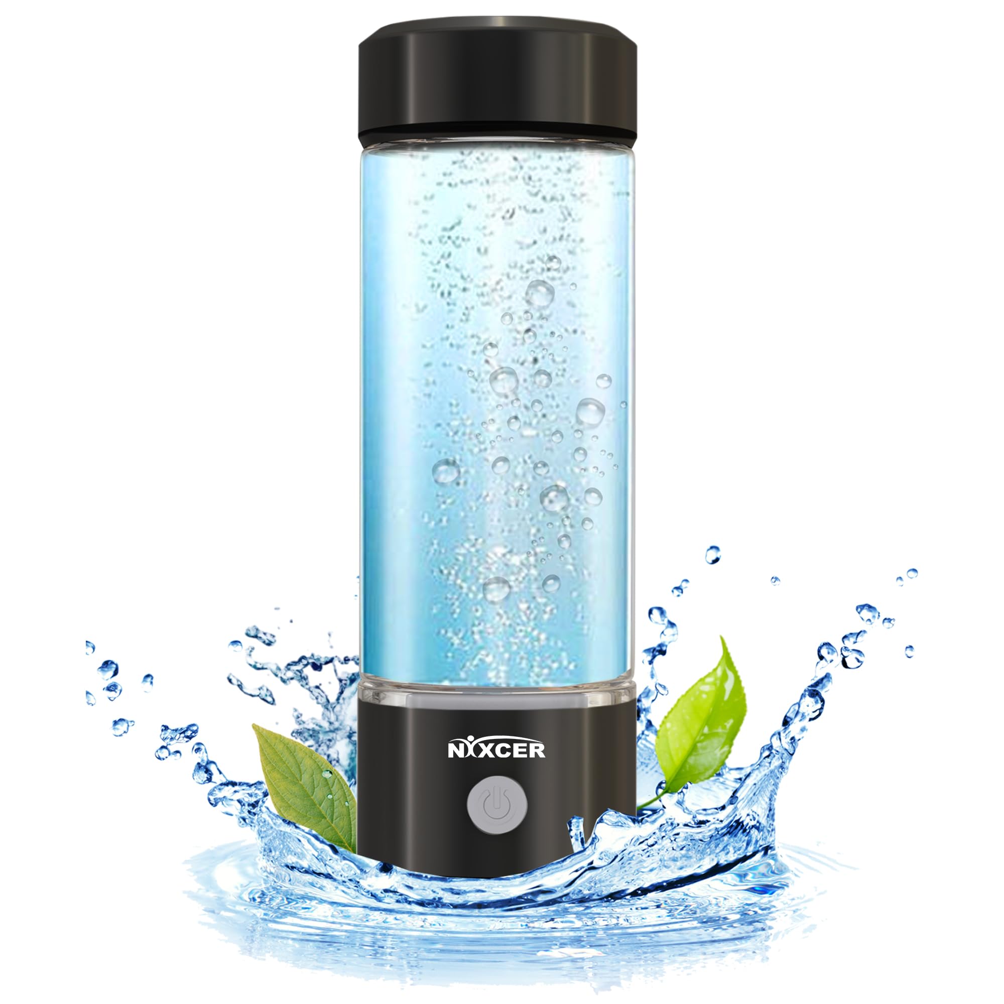 Nixcer Hydrogen Water Bottle Generator - 3 Min SPE PEM Tech, 2026 Model, 420ML Portable Hydro Water Bottle Machine for Travel, Wellness & Recovery, Ideal for Kids, Men & Women (Black)