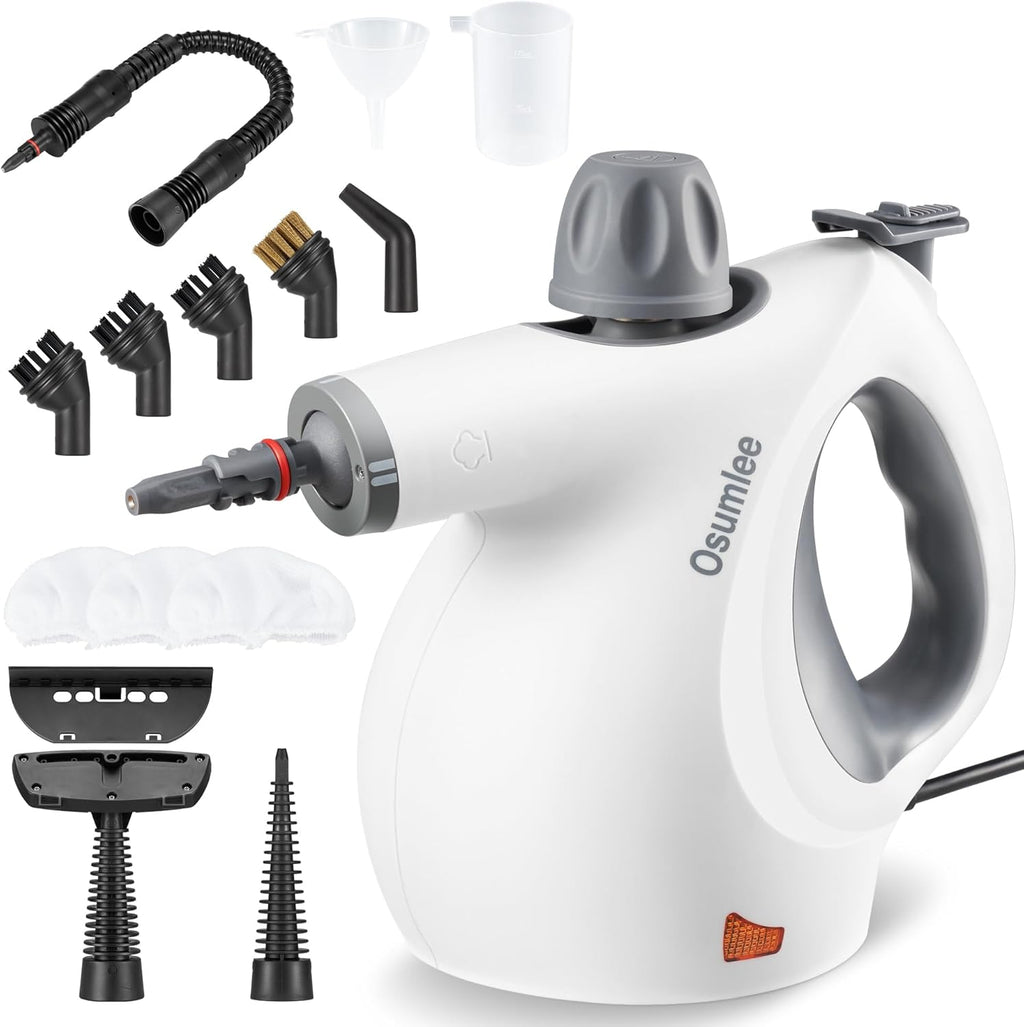 Pressurized Handheld Steam Cleaner with 14 pcs Accessories 15.2OZ Multi-Purpose Portable Steamer for Cleaning, Multi-Surface Steamer for Home, Floor, Grout