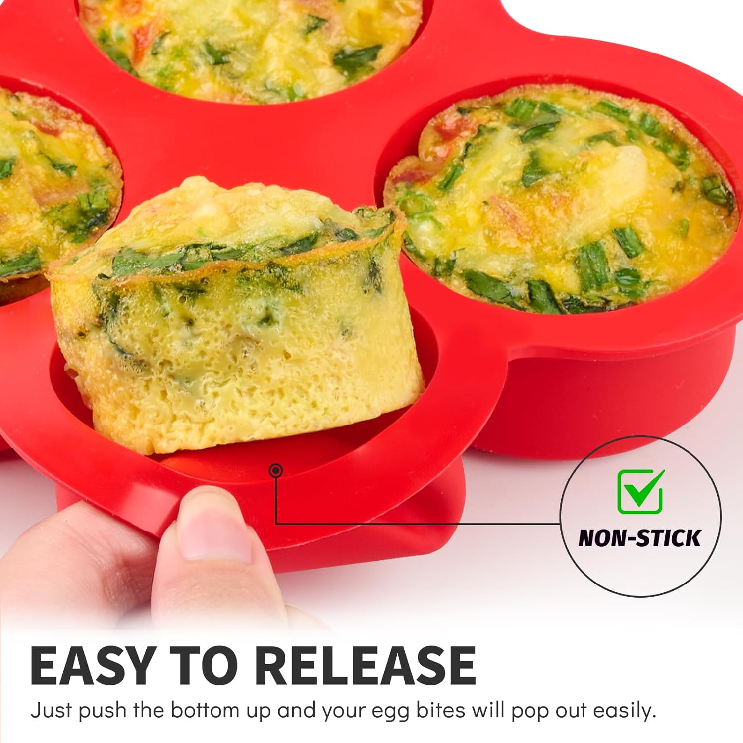 Puyeipt 2 Pack Air Fryer Egg Bite Molds - 4-Cup Silicone Baking Pans for Oven & Air Fryer