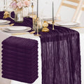 FANPROMS Purple Cheesecloth Table Runner 10 Packs Boho Cheese Cloth Table Runners for Halloween Party Cheesecloth Runners for Tables Cheese Cloth Gauze Tables Runner for Bridal Shower Decoration