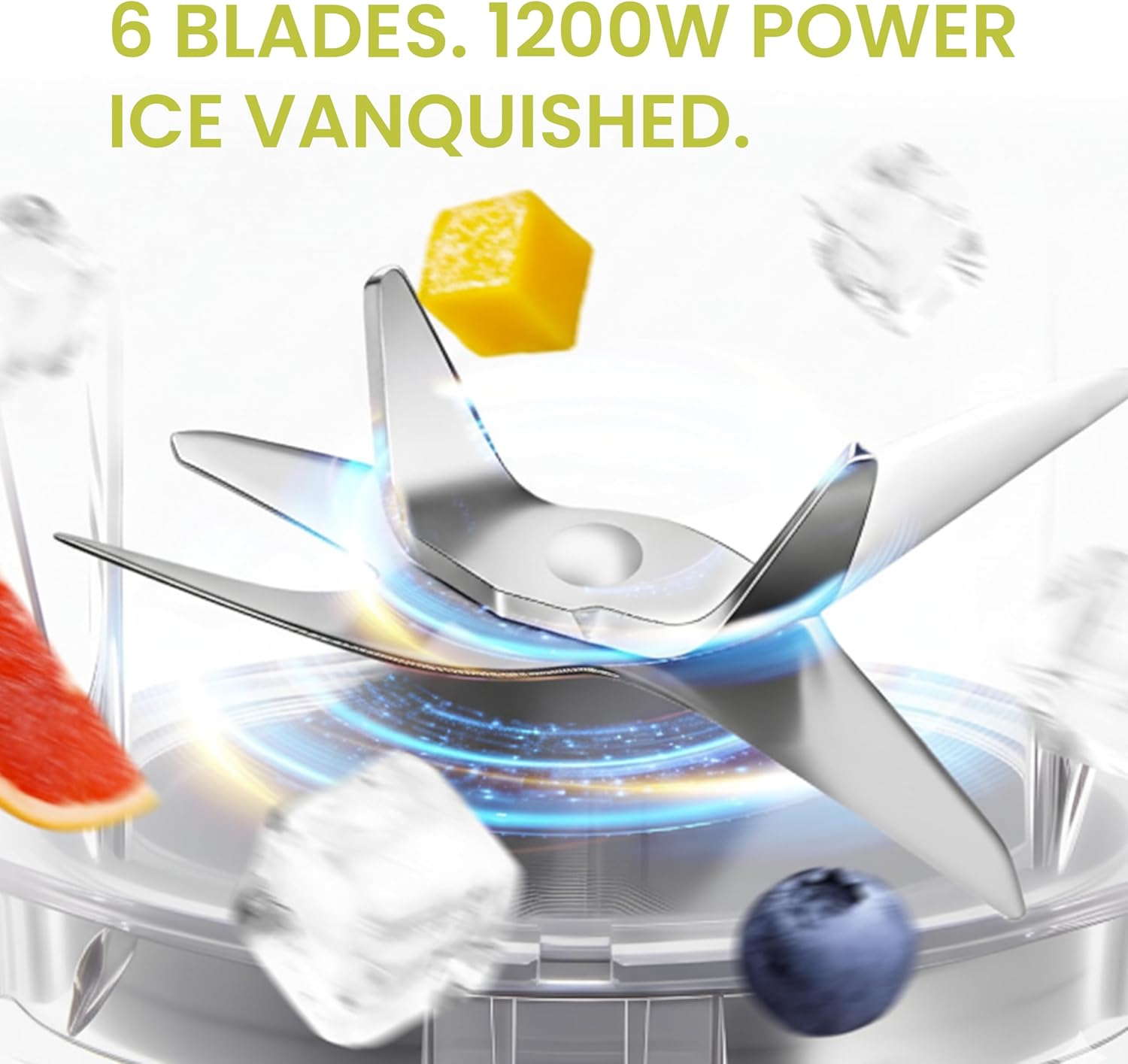 Simple Deluxe Smoothie Blender - 1200W Powerful Kitchen Blender with 60 oz Capacity & BPA-Free Cups | Silver