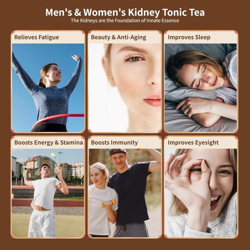 Ginseng Five Treasures Kidney Tea, Traditional Chinese Herbal TeaBags, Natural Kidney Cleanse Detox Tea for Women & Men, 7 Precious Ingredients Formula (3 Pack/75 Bags)