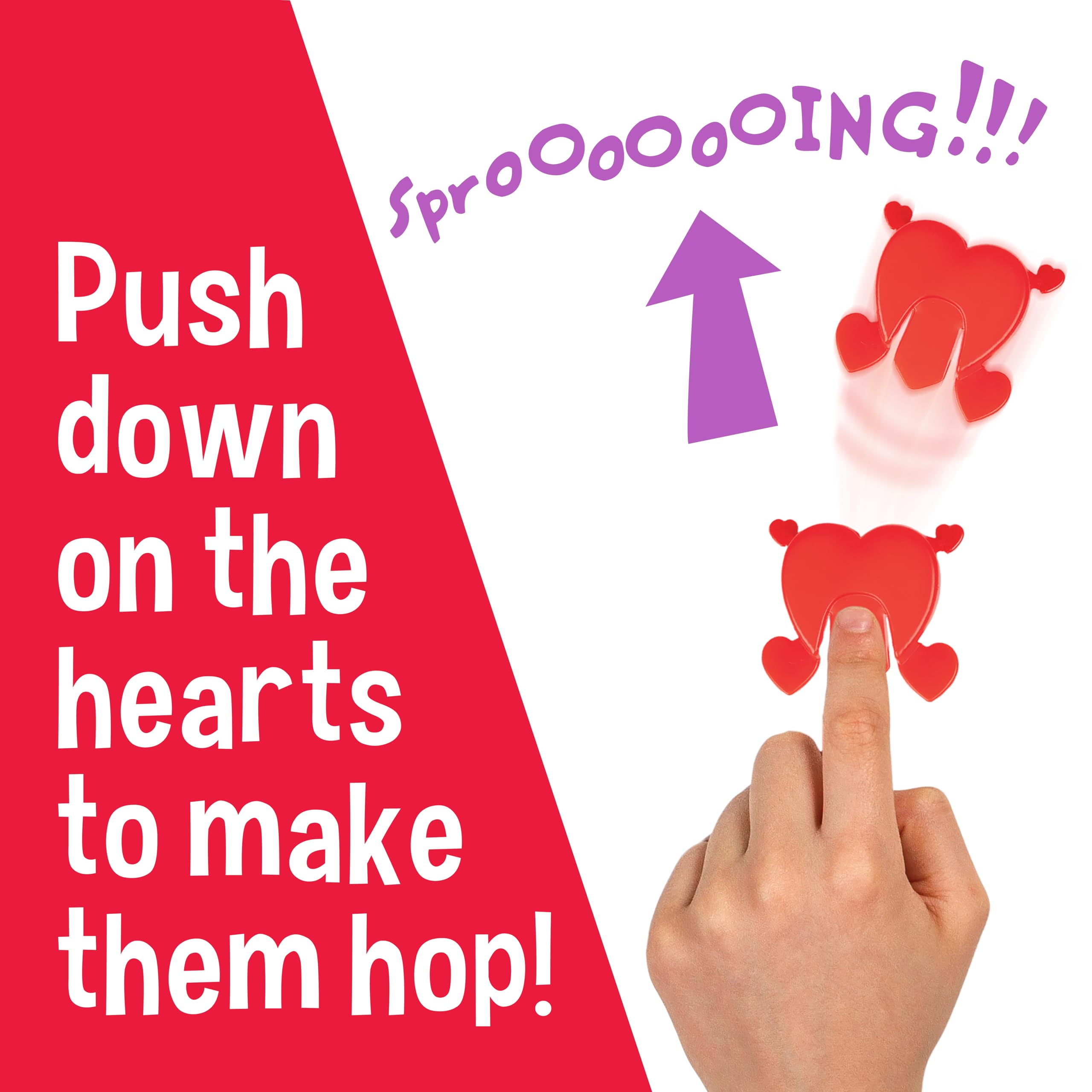 Peaceable Kingdom Valentine's Day Gift for Kids, Fun Party Favors for Classroom, Goodie Bag Stuffers - 28 Hopping Hearts Valentines