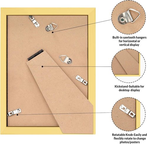 LaVie Home 5x7 Picture Frame - Elegant Gold Design with HD Plexiglas | Vertical & Horizontal Display