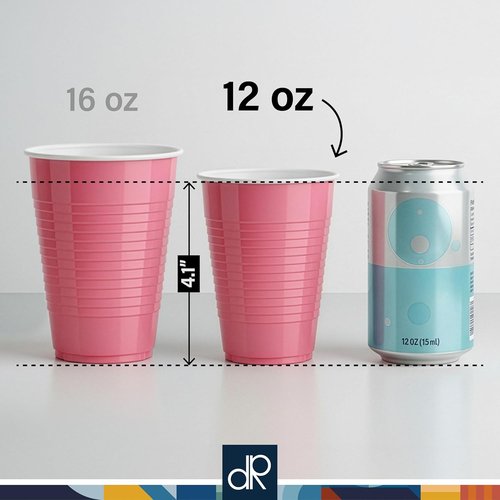 DecorRack 12 oz Orange Plastic Cups - Reusable Disposable Party Supplies (40 Count)