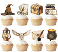 48PCS Wizard Cupcake Toppers，Magical Party Cake Decorations for Birthday Baby Shower Party Themed Supplies