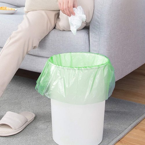 Small Trash Bags 4-Gallon Biodegradable - 100 Counts/ 5 Rolls Recycling and Degradable Garbage Bags Trash Can Liners for Bathroom Kitchen and Office