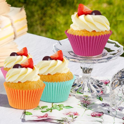 Caperci Jumbo Cupcake Liners - Extra Large 300-Count, Odorless & Food Grade Grease-Proof Paper