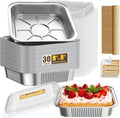 Gyreuni 30 Pack Disposable Aluminum Foil Loaf Pans with Lids & Parchment Paper | 8" x 8" Baking Tins