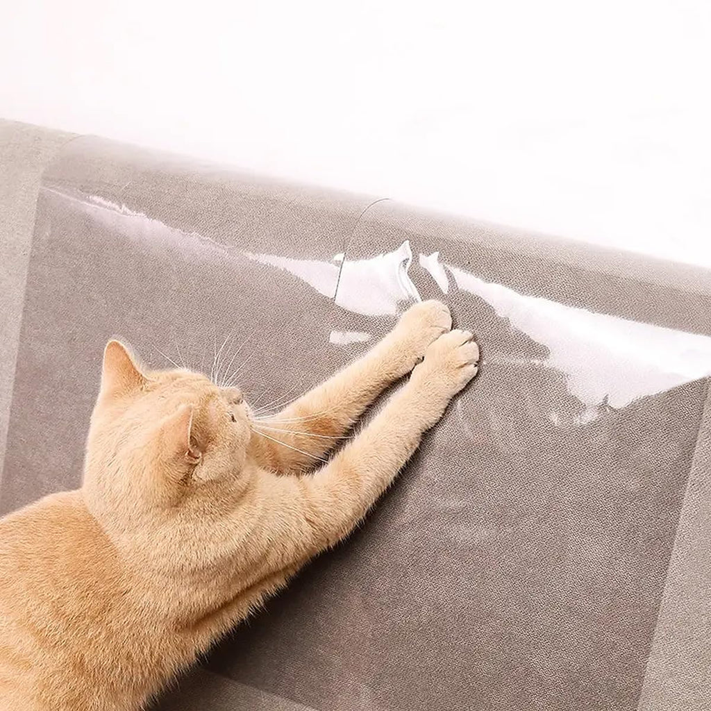 Skiennix Anti-Cat Scratch Furniture Protector - 12"x200" Single-Sided Sticky Tape for Sofas, Carpets & Doors