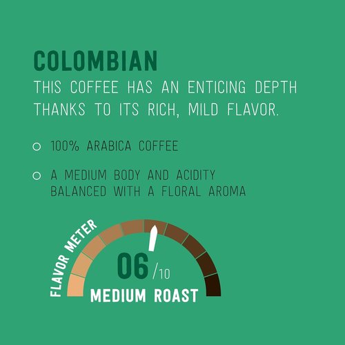 Happy Belly Medium Roast Coffee Pods - Colombian Flavor | Keurig Compatible | 48 Count Total