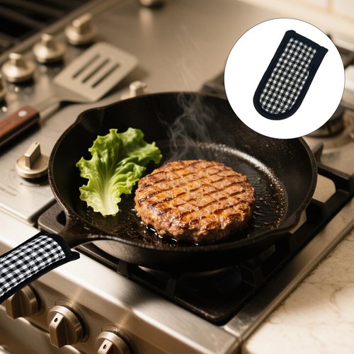 Cast Iron Handle Cover 4-Pack, Heat Resistant Non-Slip Iron Skillet Handle Sleeves, Suitable for Pan Grip for Kitchen, Baking and BBQ Cookware (Classic Styles)