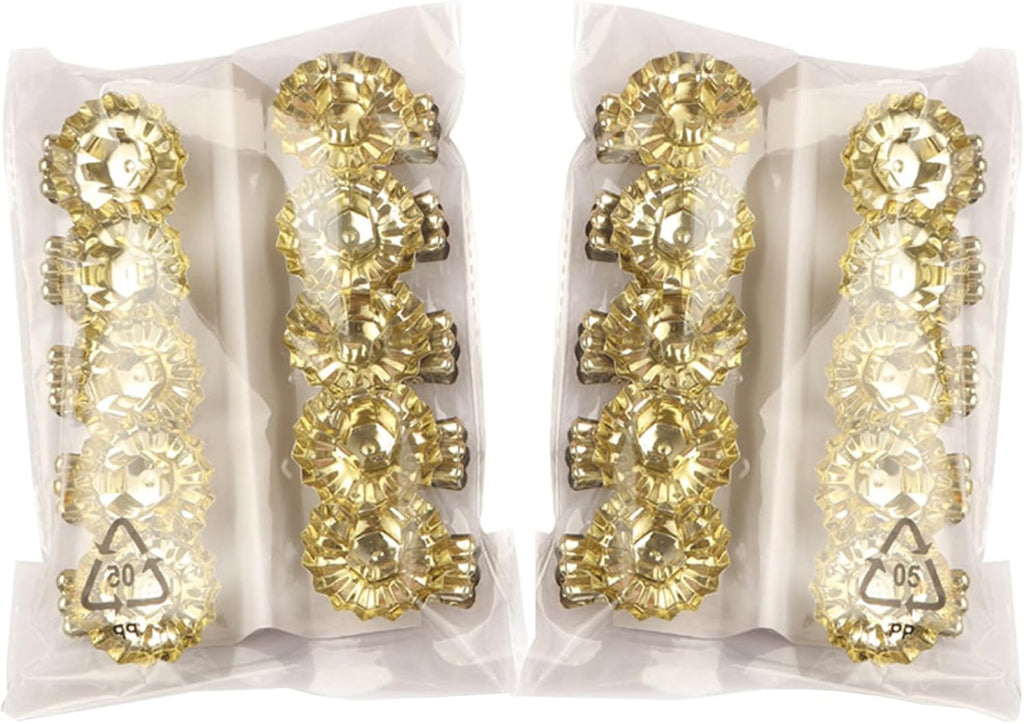 Skiennix Gold Flower-Shaped Candle Holders - 20PCS Clip-On Design for Christmas & Special Events