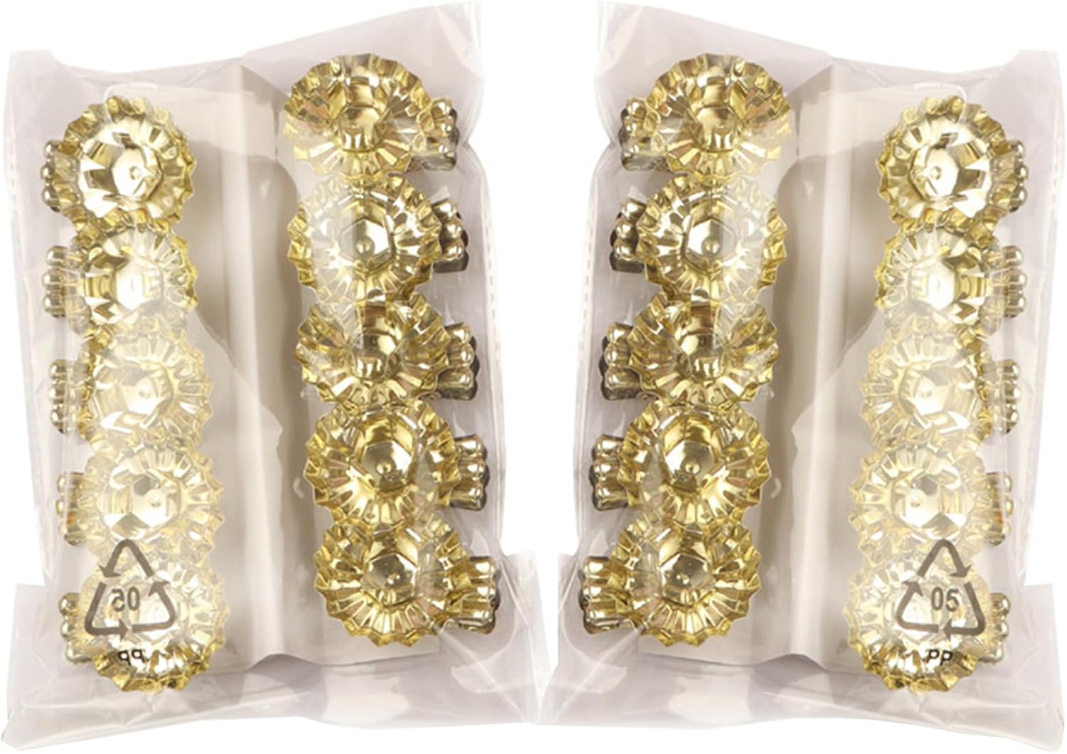 Skiennix Gold Flower-Shaped Candle Holders - 20PCS Clip-On Design for Christmas & Special Events