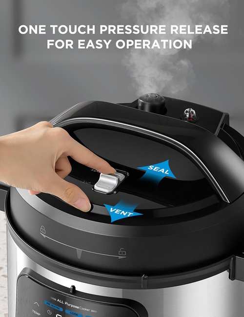 Midea 10-in-1 Electric Pressure Cooker - Versatile Slow Cooker, Steamer & Sous Vide | 6 Quart Stainless Steel Pot