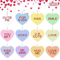 Arosche Valentines Day Tree Ornaments 24Pcs Candy Hearts XOXO Love Wooden Tree Ornaments Happy Valentine's Day Cute Hanging Decorations for Indoor Home Wedding Mantle Fireplace Party Supplies