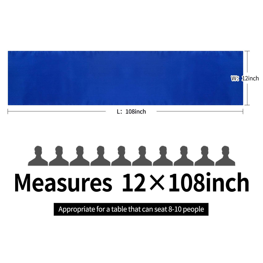 15-Pack Satin Table Runner Royal Blue 12 x 108 inches Long, Table Runners for Wedding, Birthday Parties, Banquets Decorations（15 Pack, 12x108 Inch, Royal Blue