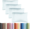 Queen Pillow Cases Set of 4 - Ultra Soft Hotel Quality Covers | Wrinkle-Free, Stain & Fade Resistant - Ice Blue
