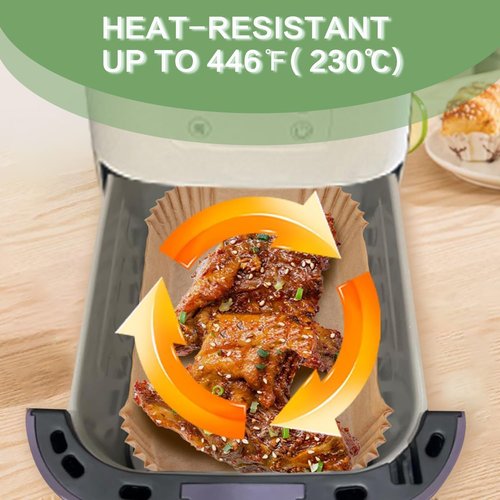 Bella Parchment Paper Liners - 150 Pcs Nonstick Air Fryer Baking Sheets | Easy Cleanup & Oil Proof