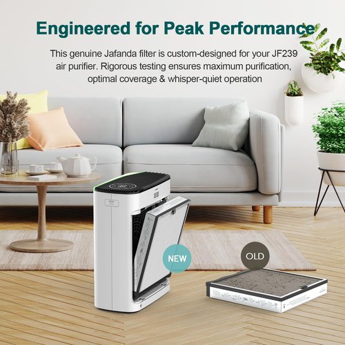 Jafanda True HEPA 13 Replacement Filter for JF239 & JF268, 3-in-1 High Efficiency, Activated Carbon Removes Dust, Allergens & Odors, 1 Pack, White