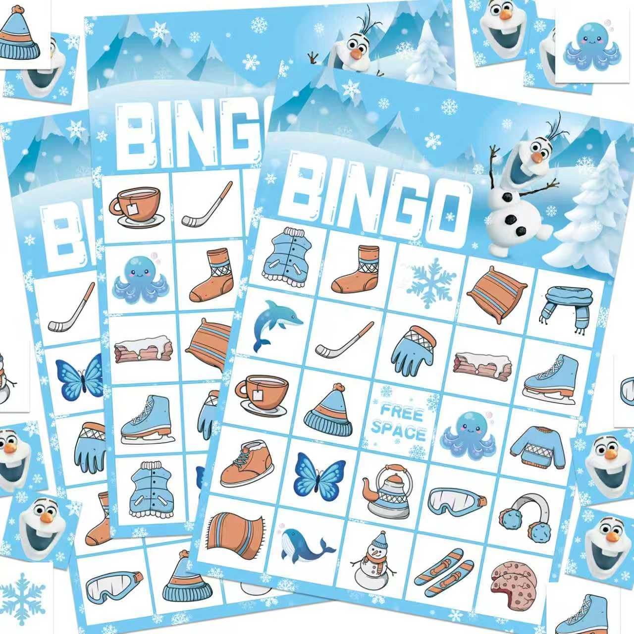 Snowman Christmas Bingo Game - Fun Holiday Party Game for 24 Players | Perfect for Family Activities