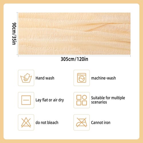 Beige Cheesecloth Table Runner - 35x120 Inches | Rustic Boho Decor for Engagements & Baby Showers