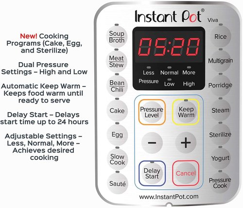 Instant Pot Duo Plus 9-in-1 Electric Pressure Cooker - Versatile Cooking with 800+ Recipes, 8 Quart, Stainless Steel/Black