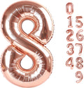 Rose Gold 40 Inch Number 8 Balloon - Perfect for 8th Birthday, Weddings & Graduations | Party Decorations