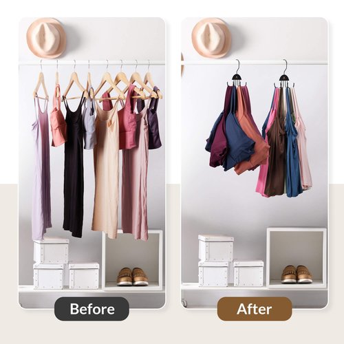 ZEDODIER 2 Pack Tank Top Hanger, Rotatable Bra Organzier for Closet, Max 48 Storage Capacity Sport Bra Holder, Space Saving Closet Organizers and Storage, Black