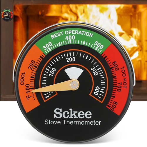 Magnetic Stove Temperature Gauge - Multi-Fuel Stove Thermometer for Gas, Wood, Pellet Stoves & Fireplaces (1PCS)