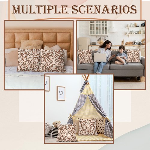SPBL&L Mexican Pillow Covers 18x18, Mexican Home Decor,Talavera Decor, Mexican Gifts for Women, Spanish Style Terracotta Burnt Orange Throw Pillow Covers, Set of 2