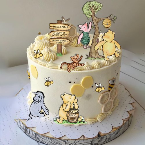Winnie Cake Toppers for Baby Shower Decorations Classic Winnie Cake Cupcake Decorations for Birthday Party Decorations