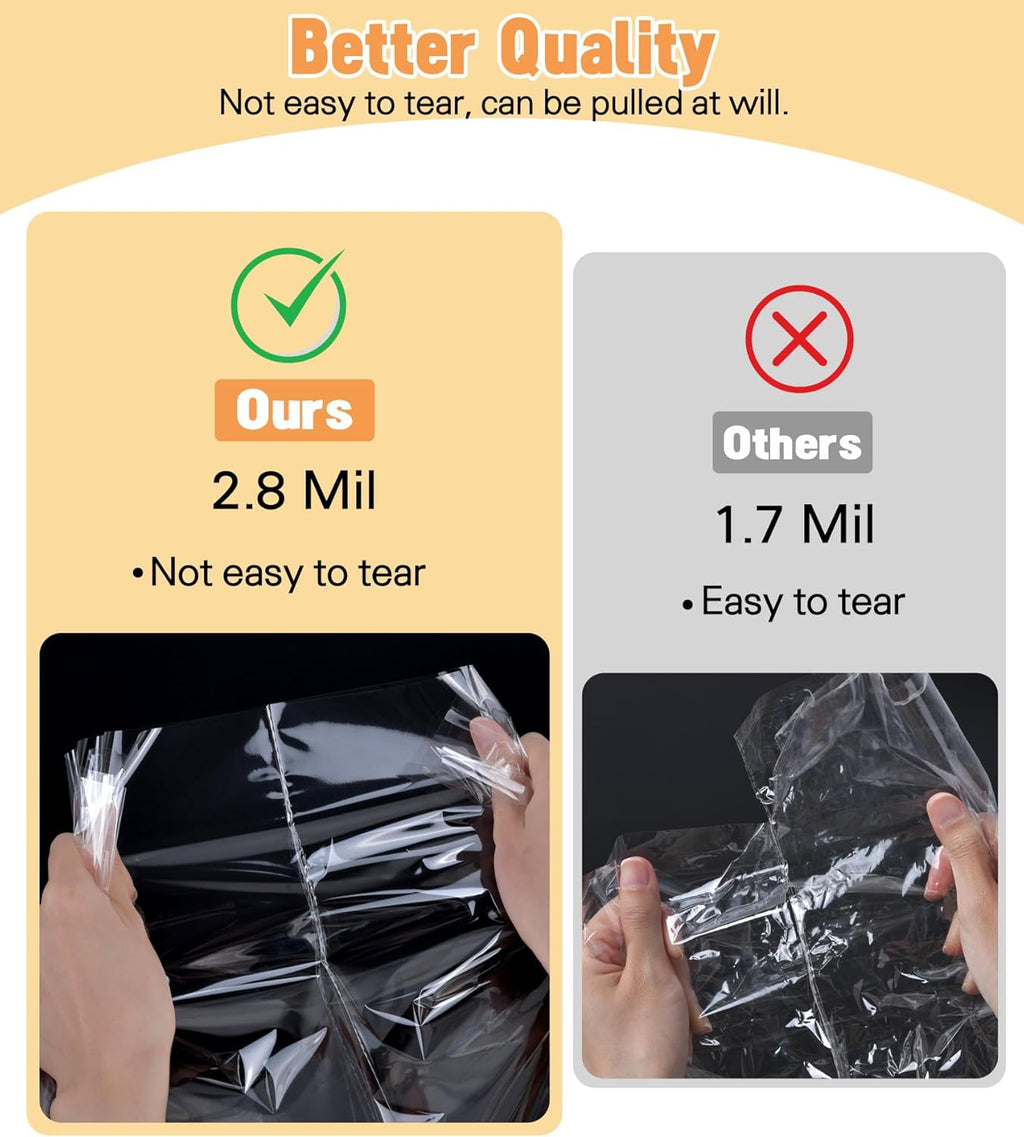 Yuiicaov 6PCS Extra Large Cellophane Bags, 30x40 Inches Clear Cellophane Wrap for Gift Baskets, Jumbo Huge Packaging Clear Gift Bags 2.8 Mil Thick