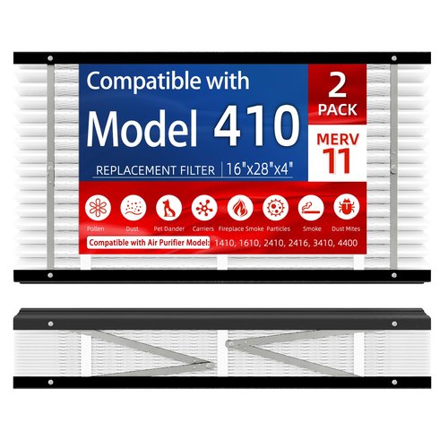 2 Pack, 410 Replacement Filter, Compatible with AprilAire 410 Replacement Filter,Models1410,1610,2410,2416,3410,4400,MERV11 HVAC Furnace Filter,Nominal Size:16x25x4,Actual Size:16"x28"x4" Air Filter