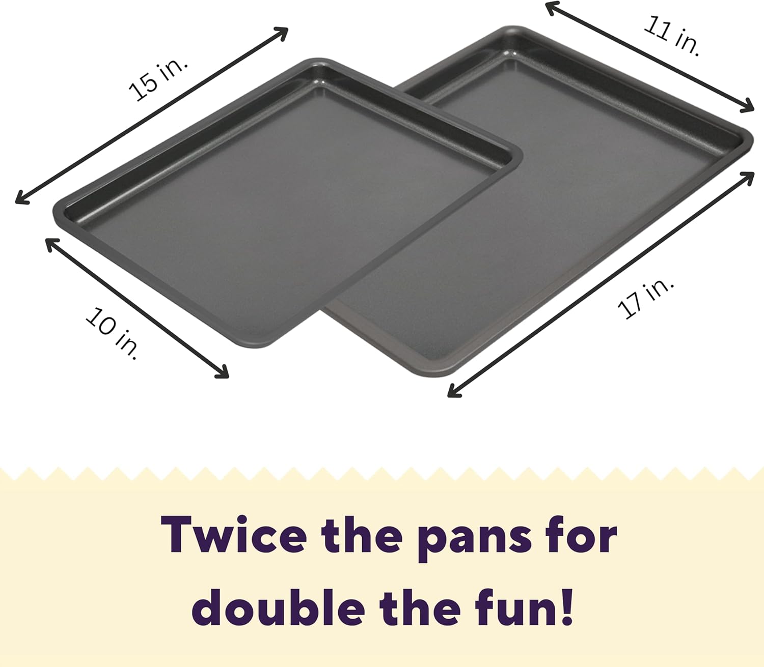 Wilton Silver Non-Stick Baking Sheet Set - 2-Piece Cold-Rolled Steel Bakeware, PFAS-Free