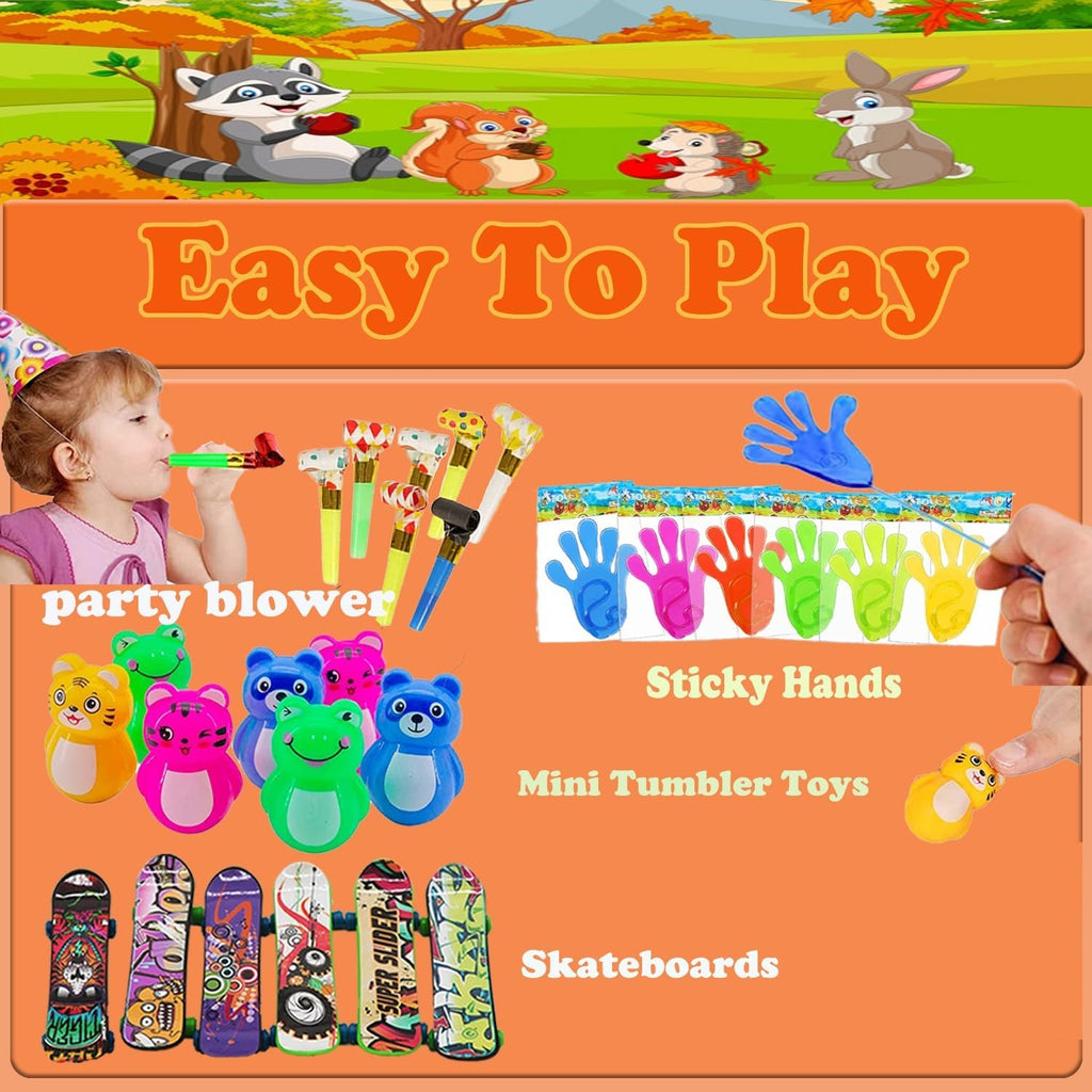 Pop Fidget Treasure Box Toys - 118 Pcs Party Favors for Kids | Goodie Bag Stuffers & Carnival Prizes for Ages 4-12
