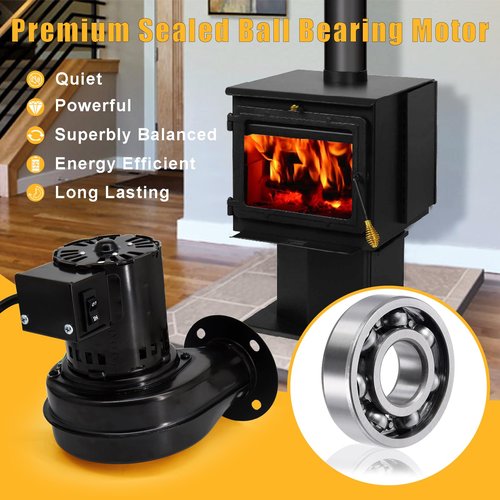 Aibabcue AC-16 Wood Stove Convection Blower for Englander Stove, Room Air Blower Replacement for Englander 30-NC, 17-VL, 10-CDV, 13-NC Pellet & Wood Stoves