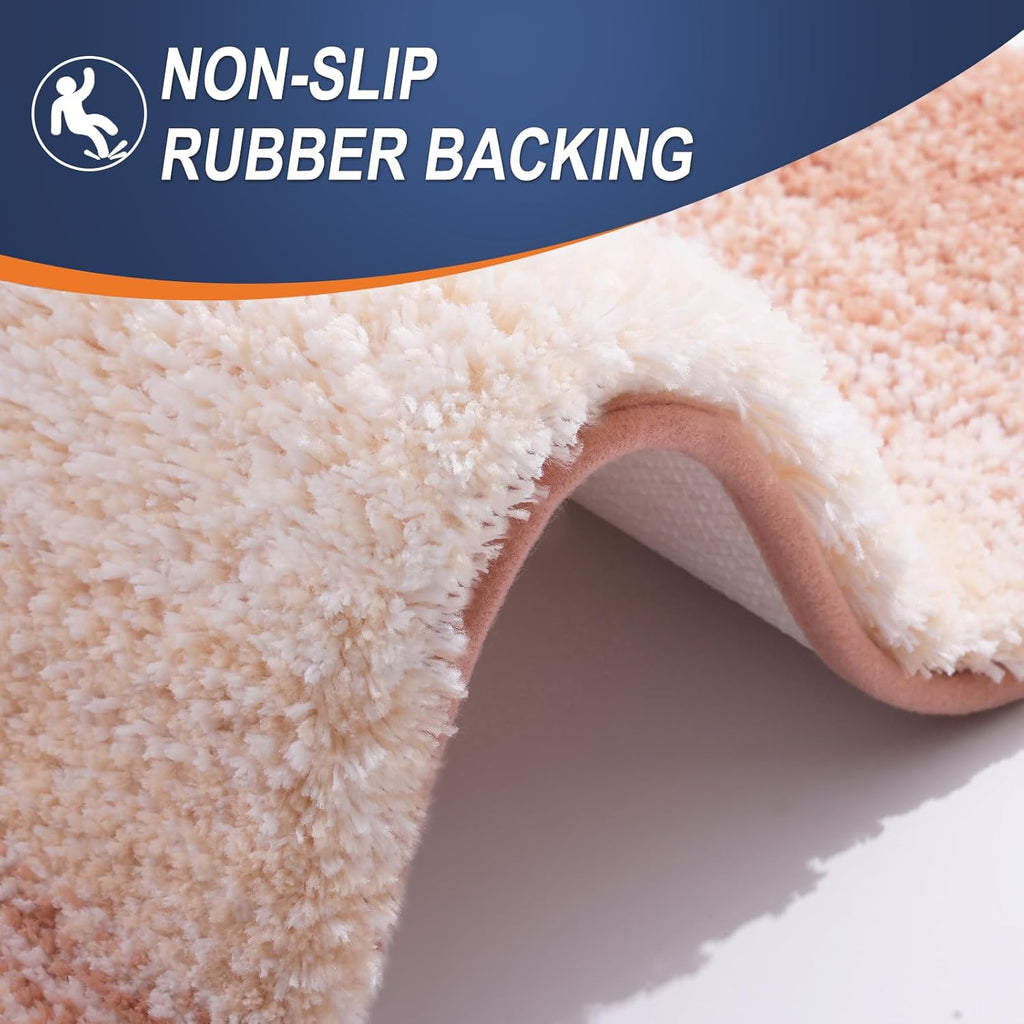 OLANLY Large Bathroom Rugs - Extra Soft Microfiber Mat 40x24 | Quick Dry, Machine Washable, Peach