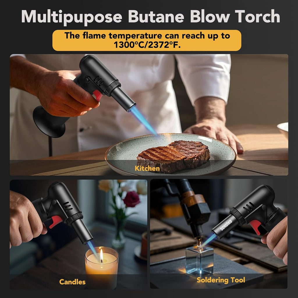 Sondiko Kitchen Torch - Versatile Cooking & Soldering Tool with Butane Included | Perfect for Men