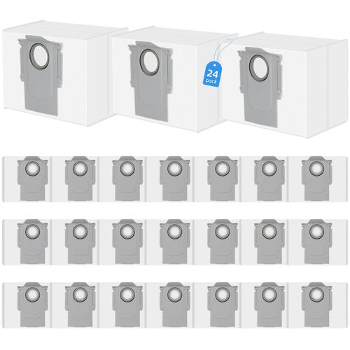 24 Pack Dust Bag Replacement for Roborock Q8 Max+/Q5(+,Max+,Pro+)/Q7(+,Max,Max+)/S8+,S8 Pro Ultra,S7 Pro Ultra,S7 Max(MaxV) Ultra Robot Vacuum Cleaner,Replacement Bags,Vacuum Bags,3L Capacity