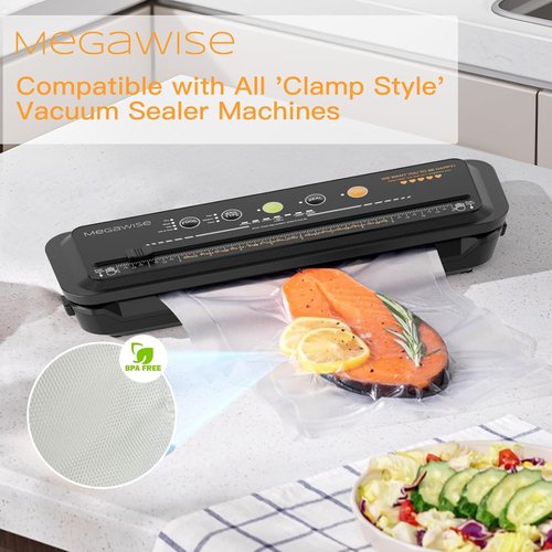AZEUS Vacuum Sealer Bag Rolls - BPA-Free Embossed Rolls, 2 Rolls 8" x 16.4' & 3 Rolls 11" x 16.4'