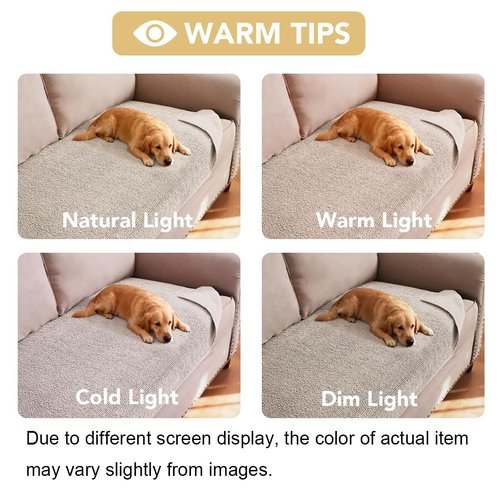 H.VERSAILTEX Non Slip Pet Couch Cover Chenille Dog Bed Protector Thick Soft Sofa Slipcover Pet Friendly Washable Couch Cushion Covers for Pets (30" x 70", Oatmeal)