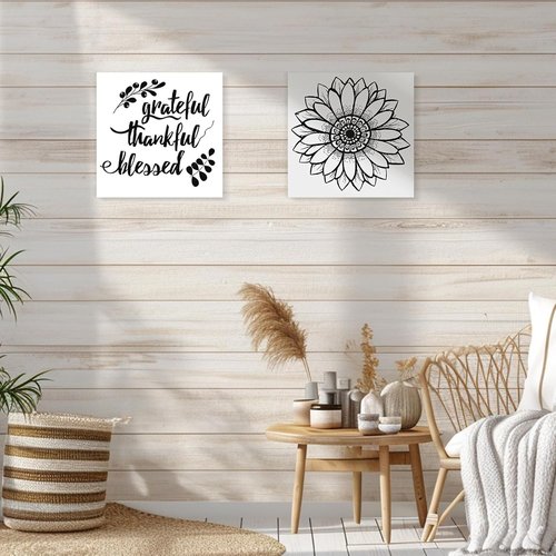 DoubleFill Wooden Craft Signs - 4 Pcs Washed Blank 12x12 Inch Rustic Plaques for DIY Projects | Gift Making