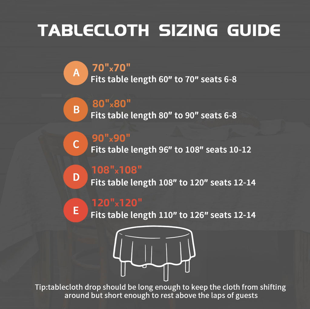 EVERLY 100% Pure Linen Round Tablecloths 80Inch Round Machine Washable Tablecloth for Thanksgiving,Decorative Halloween,Buffet Parties,Picnic,Events,Weddings and Restaurants-Natural Linen