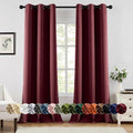 MIULEE Burgundy Red Blackout Curtains - Thermal Insulated Room Darkening Drapes | 96 Inches Long, 2 Panels