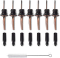 Stainless Steel Copper Liquor Pour Spouts Set - Tapered Speed Pours Nozzles with Rubber Dust Caps | Pourers For Alcohol, Olive Oil & Liquor Bottles | Bartender Accessories for Bar & Home Use